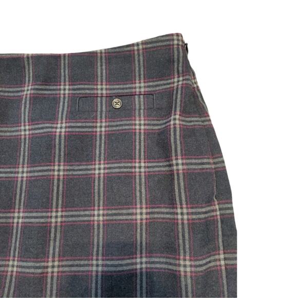 Preppy Banana Republic Gray Red Plaid Mini Skirt Size 2 - Picture 4 of 8